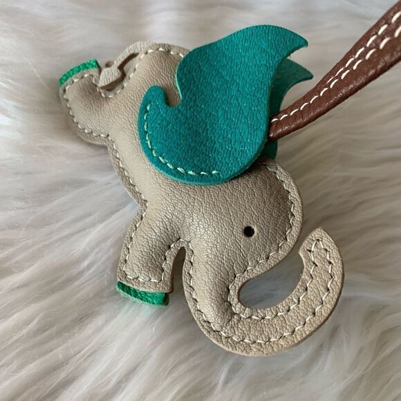 Handmade Genuine Leather Colorblock Dumbo Bag Charm/Keychain - Picture 5 of 14